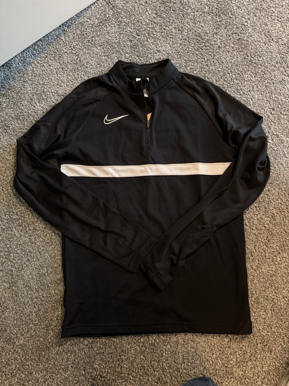 Nike Black & White Half-Zip Performance Pullover YXL